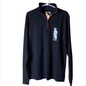Caribbean Joe Black Quarter Zip Long Sleeve - NWT -Small